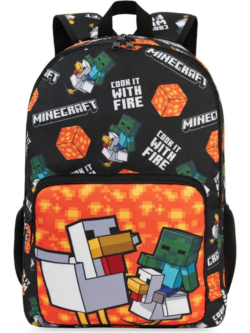 Lightweight 18" Minecraft Kids Backpack, Padded Straps, Travel School Bag, Gamer